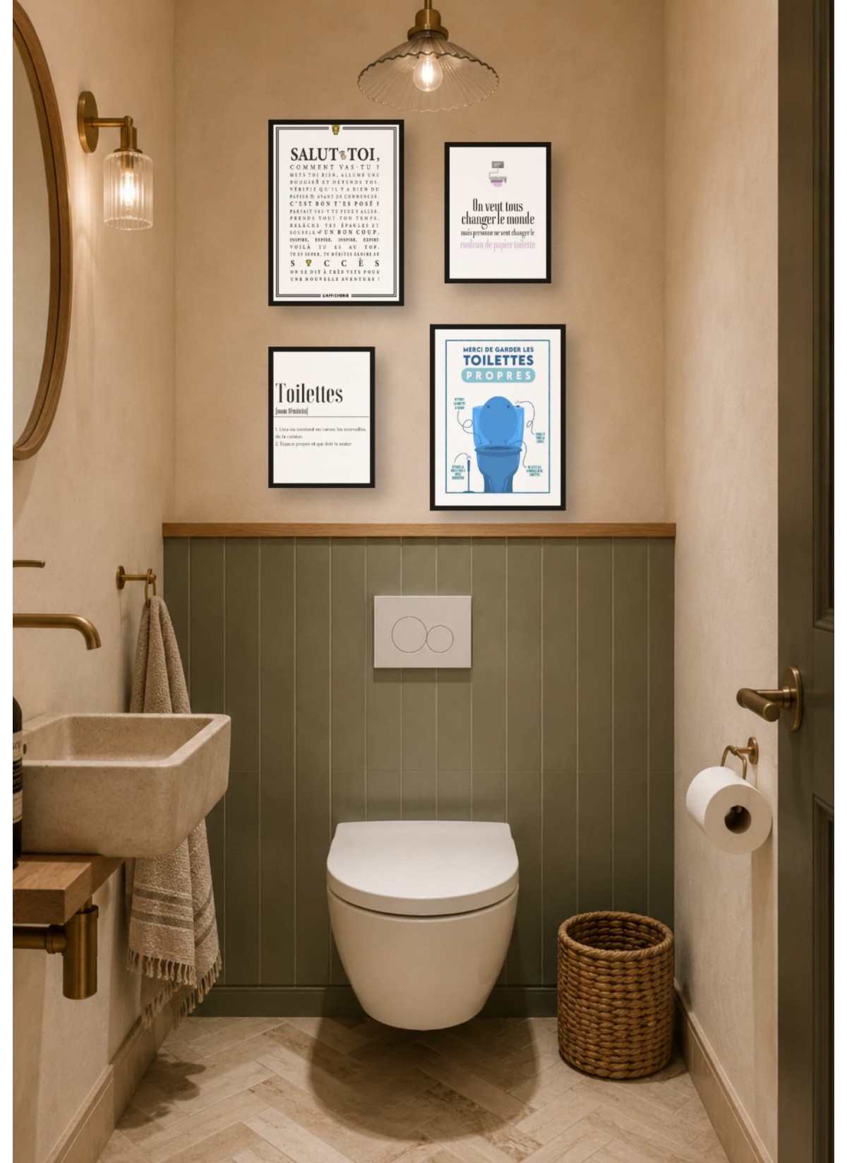 Pack d'affiches encadrées – WC, L'AFFICHERIE