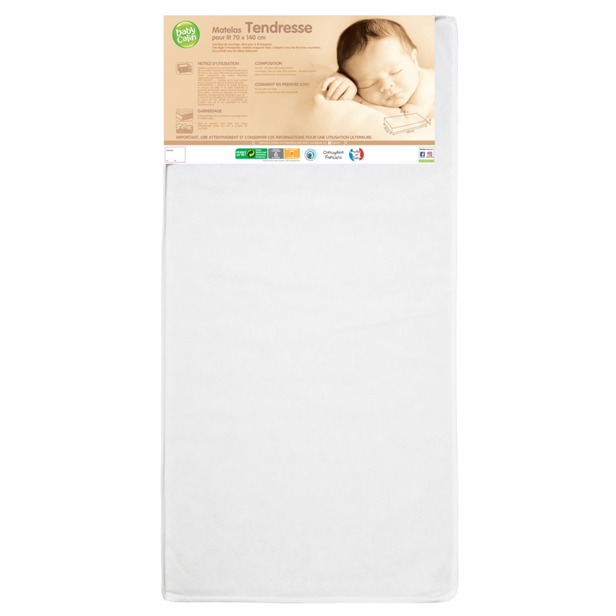 Matelas bébé 70x140 cm Eco, BABYCALIN