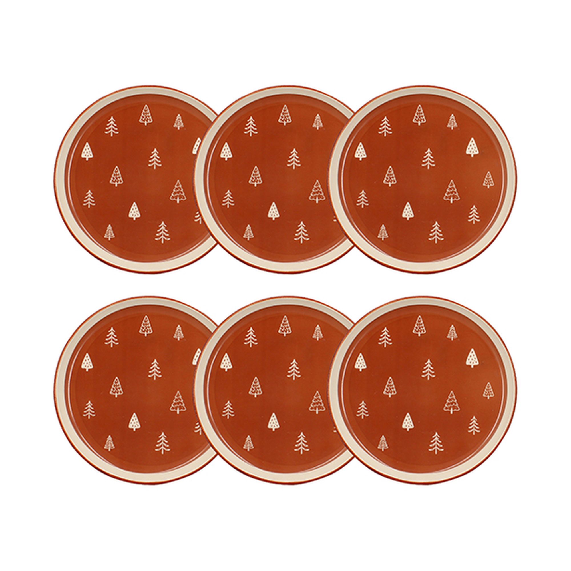 Lot de 6 assiettes à dessert 20cm en grès, MONTAGNE, NOVASTYL