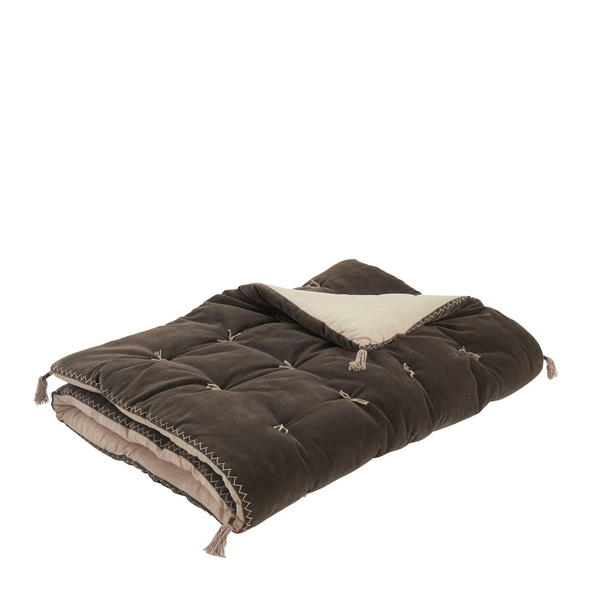 Futon velours de coton, BLANC D’IVOIRE