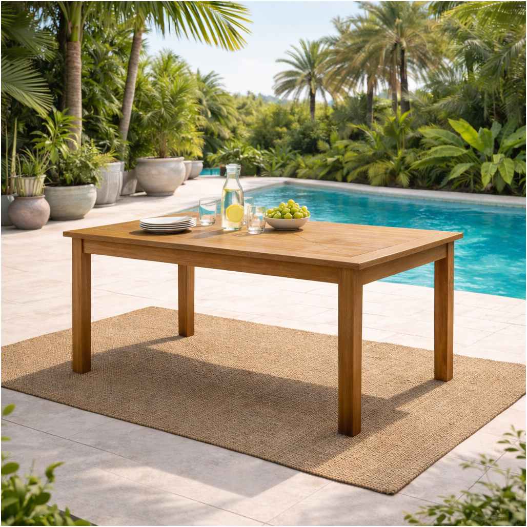 Table de jardin en teck massif 150 Frida, WANDA COLLECTION