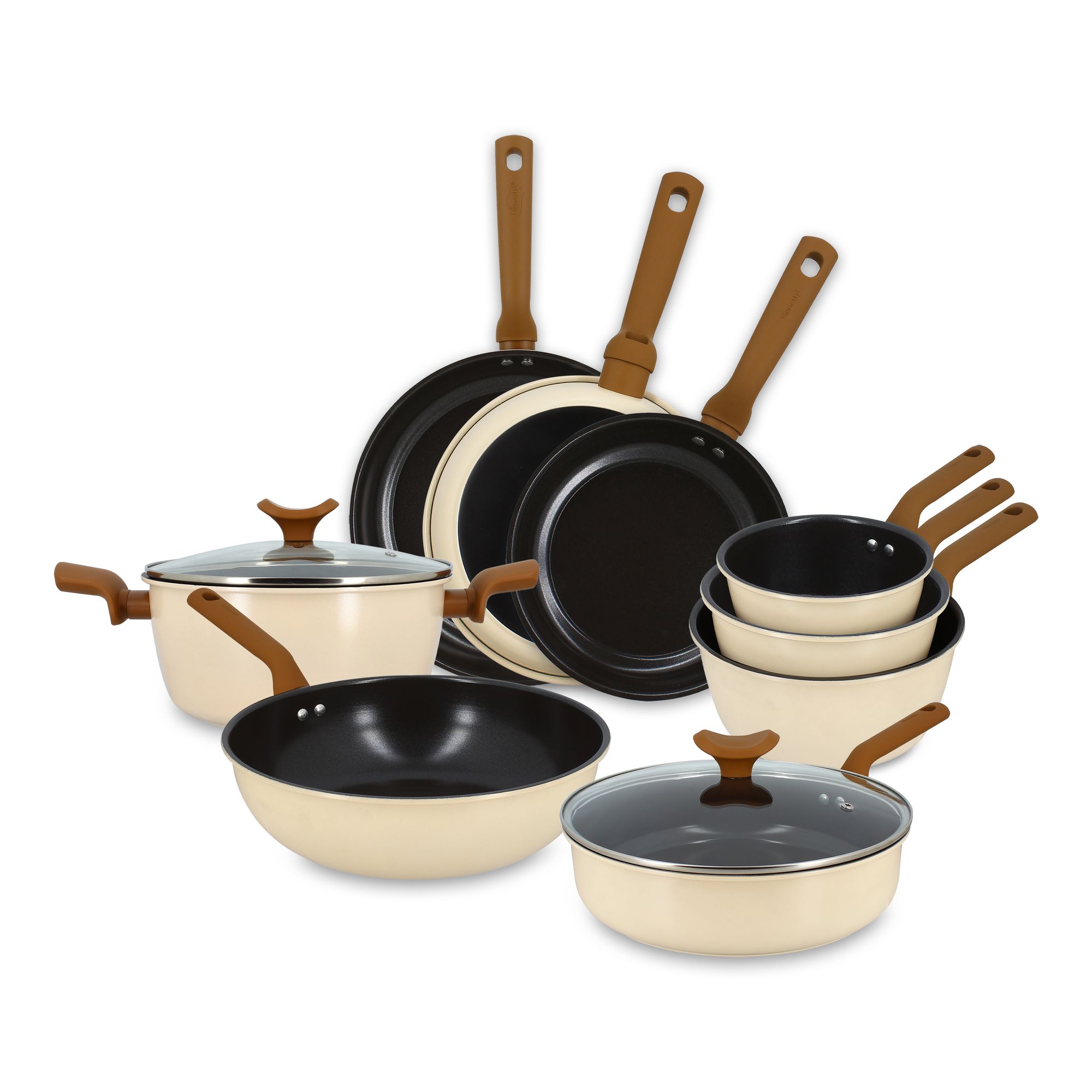 Batterie de cuisine 9 pièces en acier carbone, PRATICOOK, MENASTYL