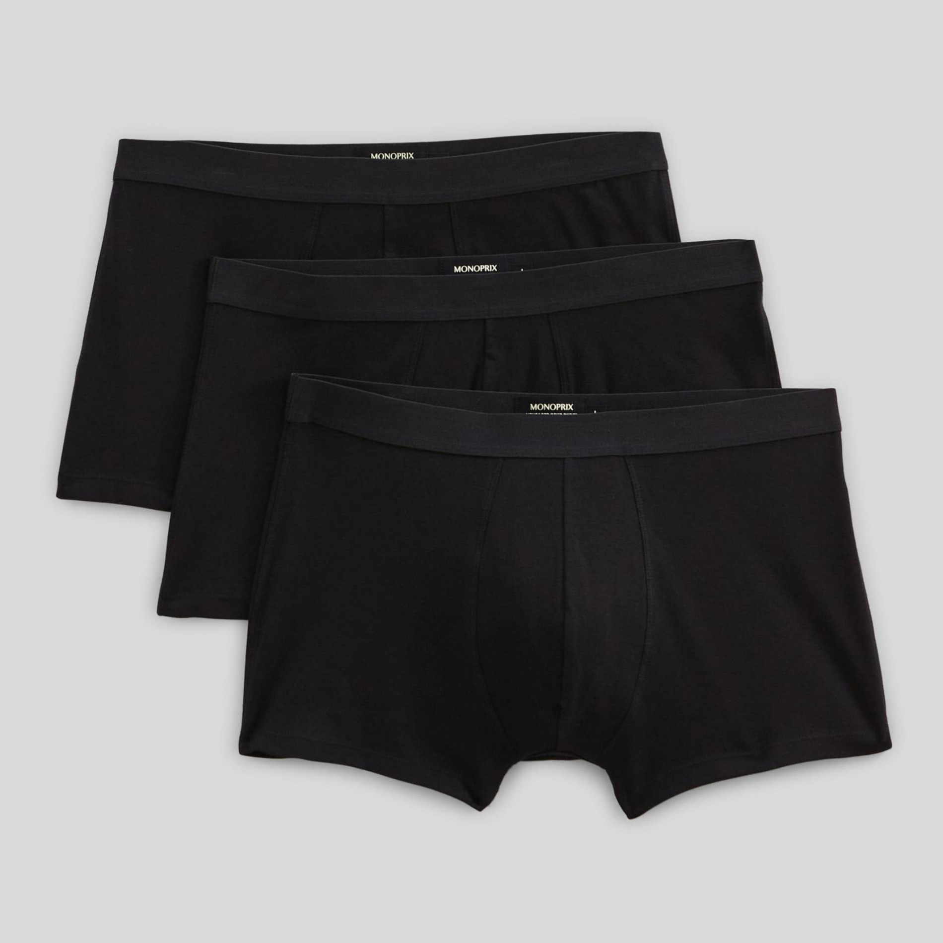 Lot de 3 boxers en coton BIO GOTS, MONOPRIX