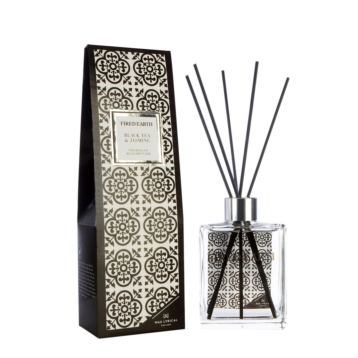 Fired Earth Reed Diffuser 180ml Black Tea and Jasmine, WAX LYRICAL