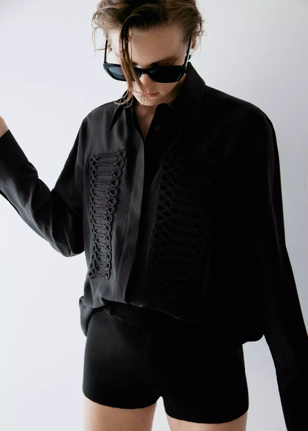 Chemise lyocell brandebourgs décoratifs, MANGO