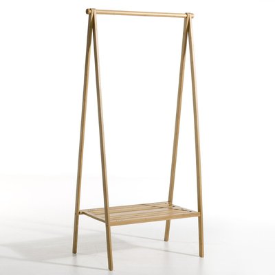 Bamboo Folding Clothes Rack with Shelf SO'HOME