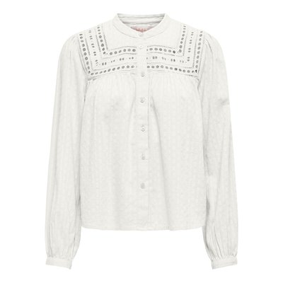 Broderie Anglaise Blouse with Mandarin Collar ONLY