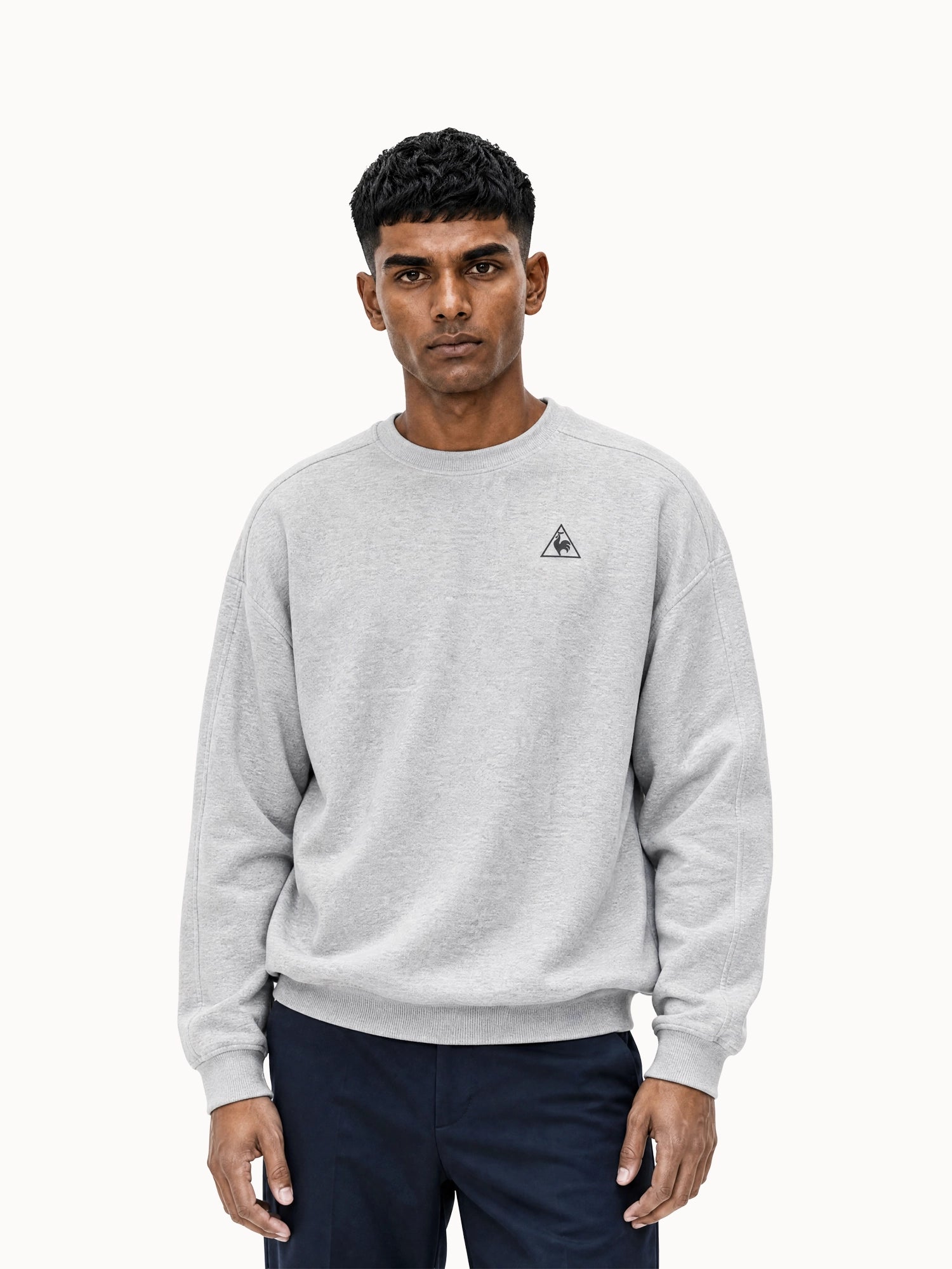 Sweat col rond relax en molleton gratté Contemporain, LE COQ SPORTIF