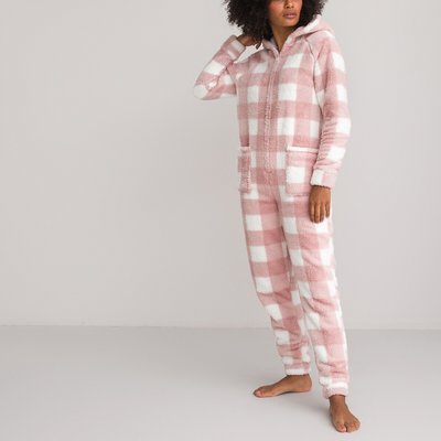 Checked Fleece Hooded Onesie LA REDOUTE COLLECTIONS