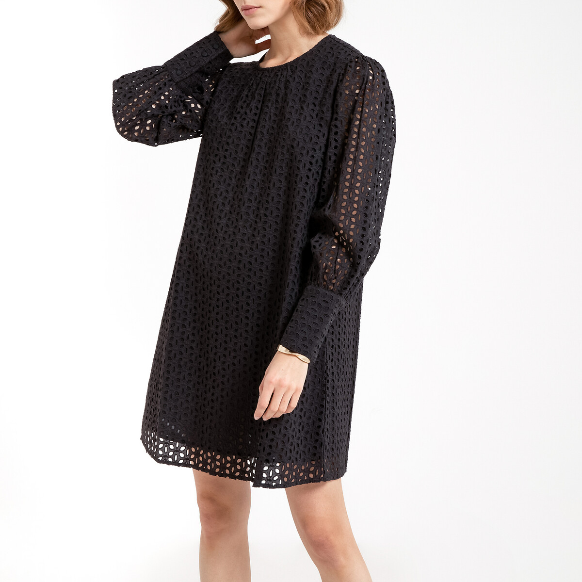 broderie anglaise shift dress