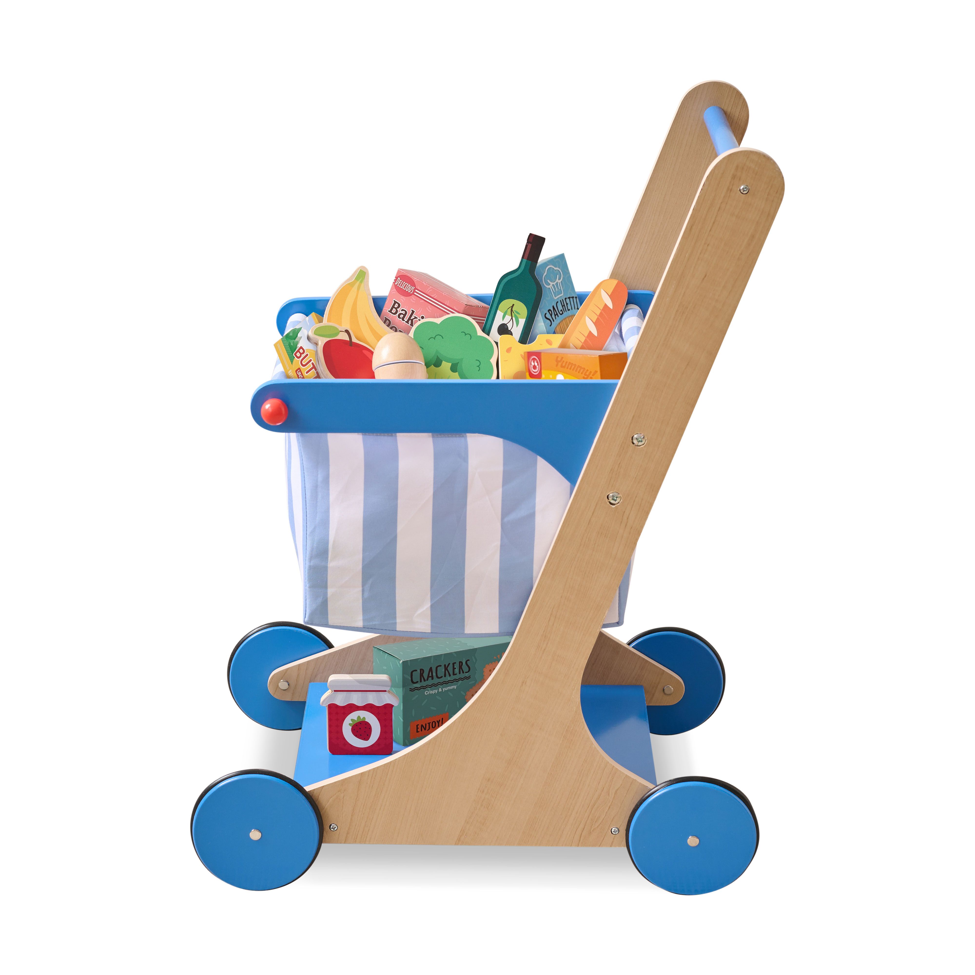 Chariot bois enfant avec accessoires et roues silencieuses, LITTLE HELPER, TEAMSON KIDS