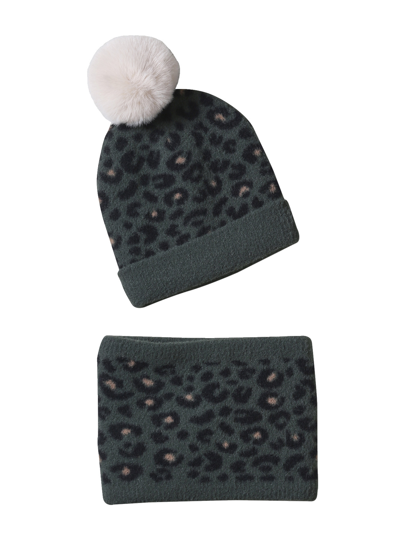 Ensemble « léopard » bonnet + snood, VERTBAUDET