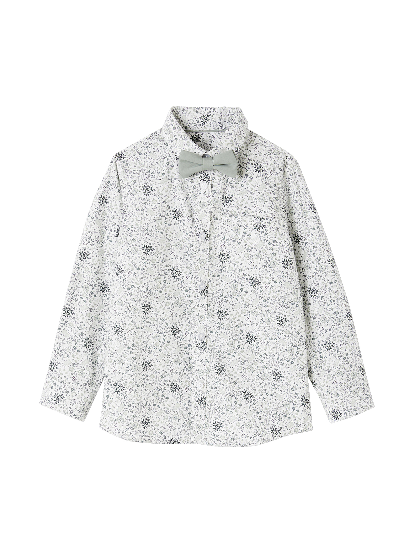 Chemise à fleurs et son noeud papillon, VERTBAUDET