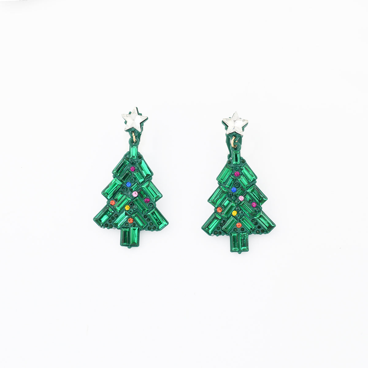 Boucles d'oreilles clips - sapins verts, BALABOOSTE