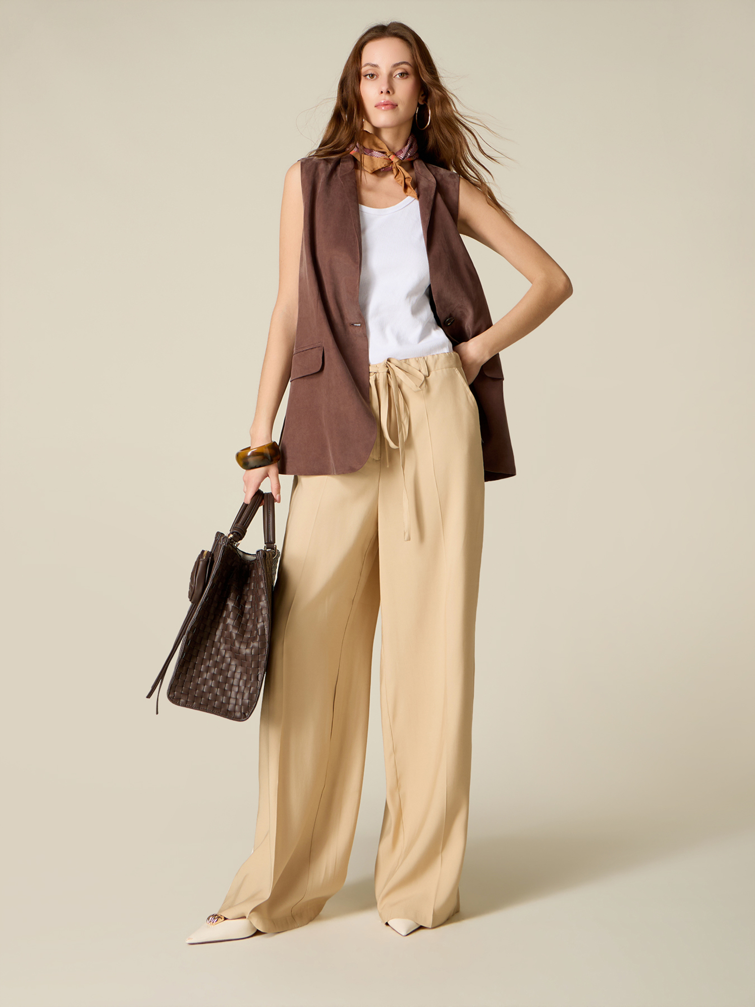 Pantalon palazzo avec bande latérale, OLTRE