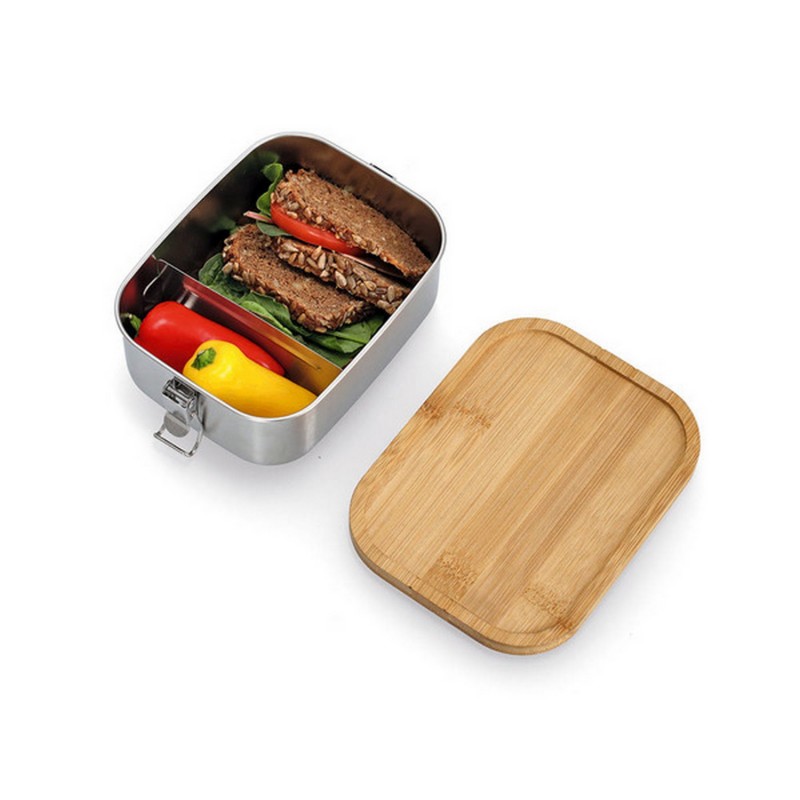 Boite de conservation lunch box acier bambou, ZELLER PRESENT