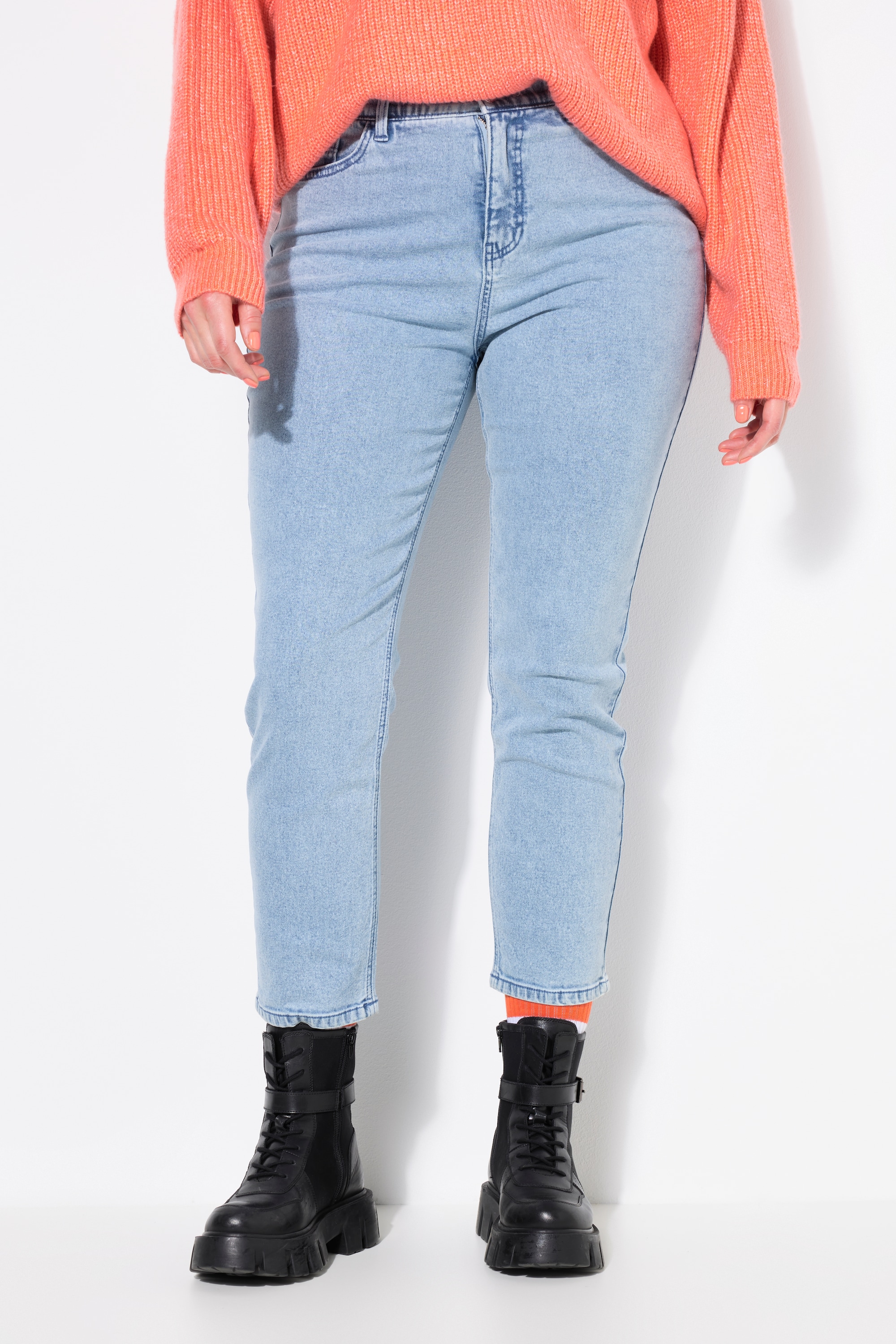 Jean Mom 5 poches, délavage clair, coupe Wide, STUDIO UNTOLD