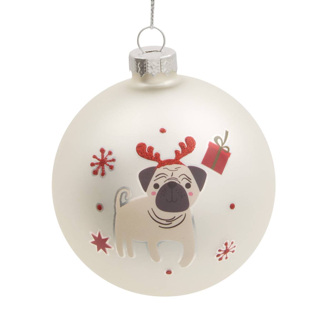 Boule de Noël en verre chien déguisé D. 80 mm, FEERIC LIGHTS & CHRISTMAS