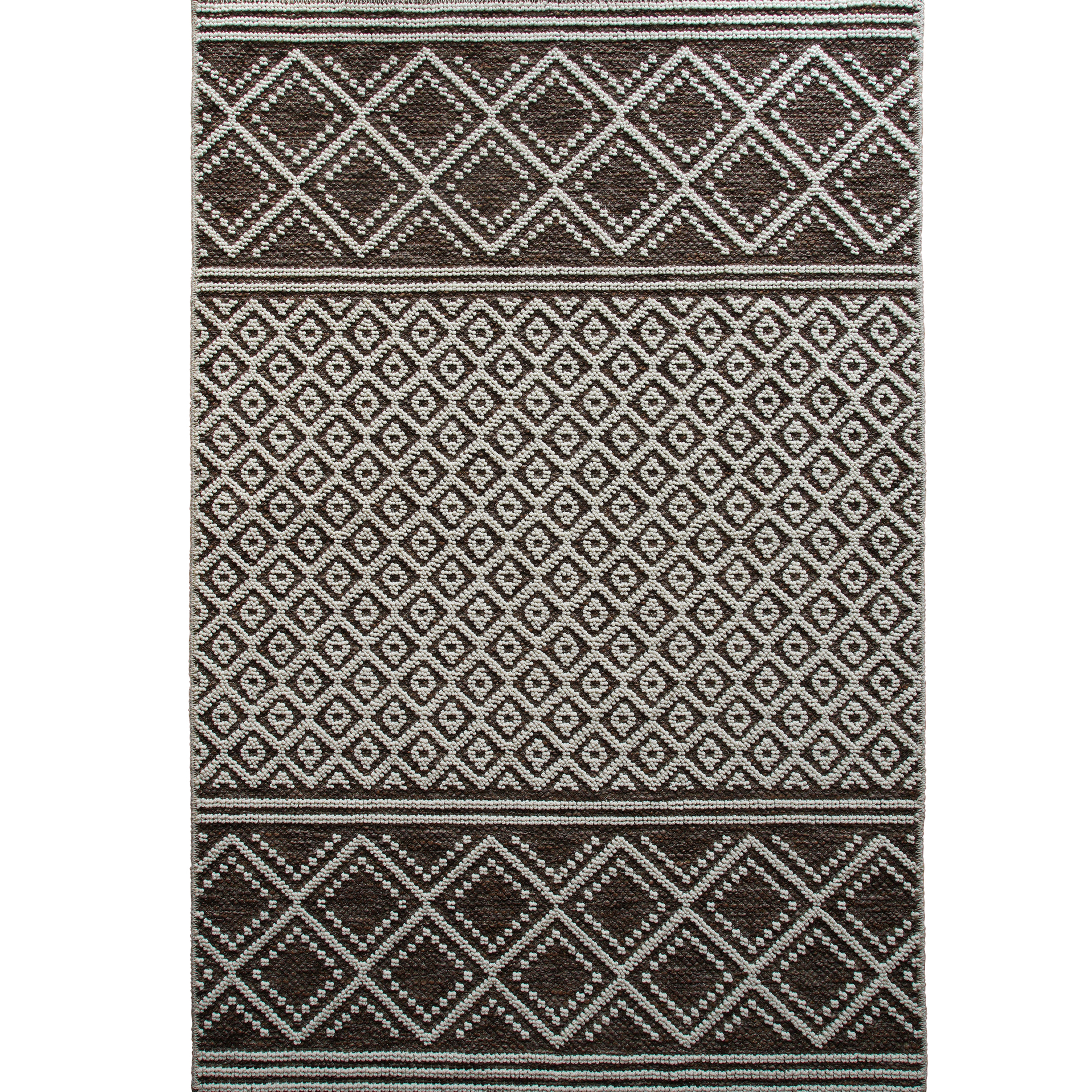 Tapis moderne à motif croisillons en relief MEDIA CROISILLONS BRUN, THE DECO FACTORY