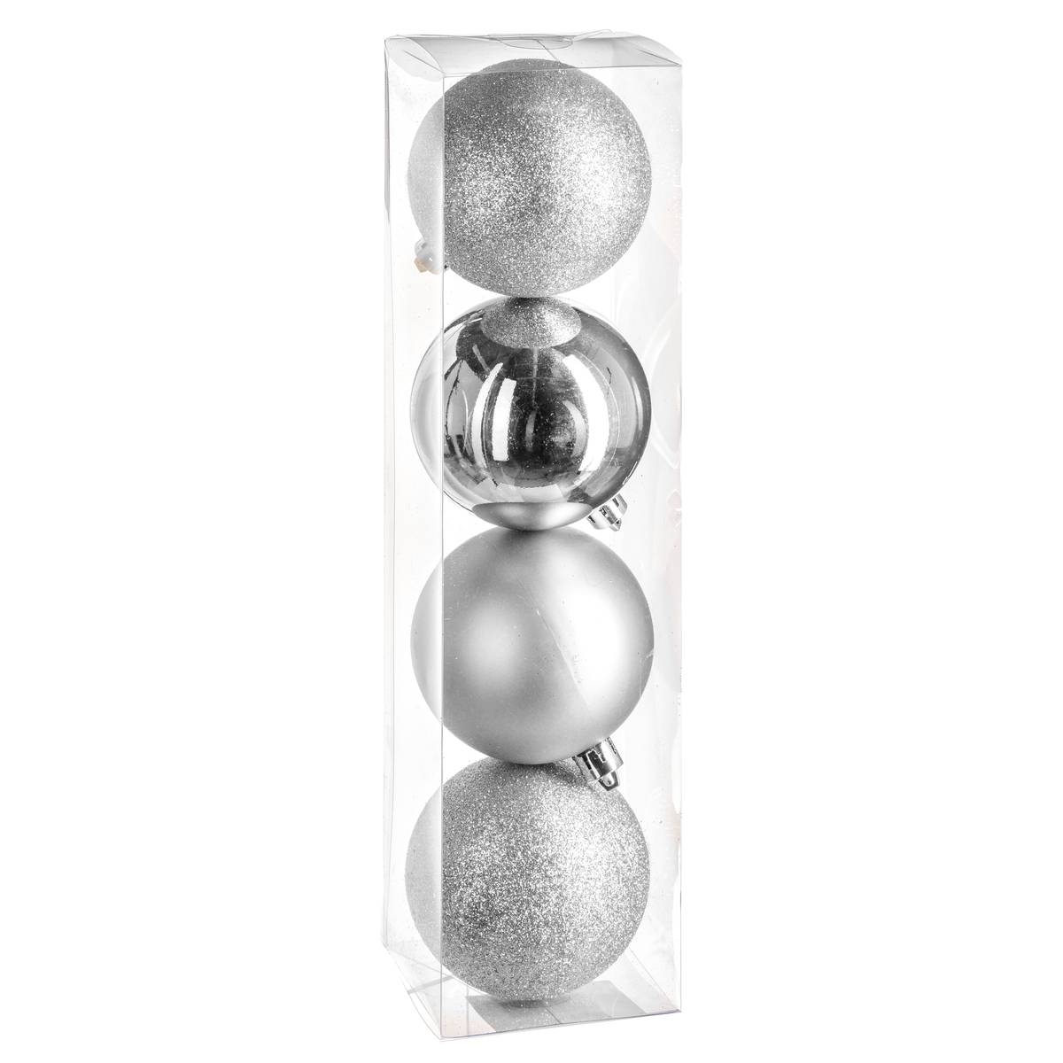 Lot de 4 boules de Noël violettes D. 80 mm, FEERIC LIGHTS & CHRISTMAS