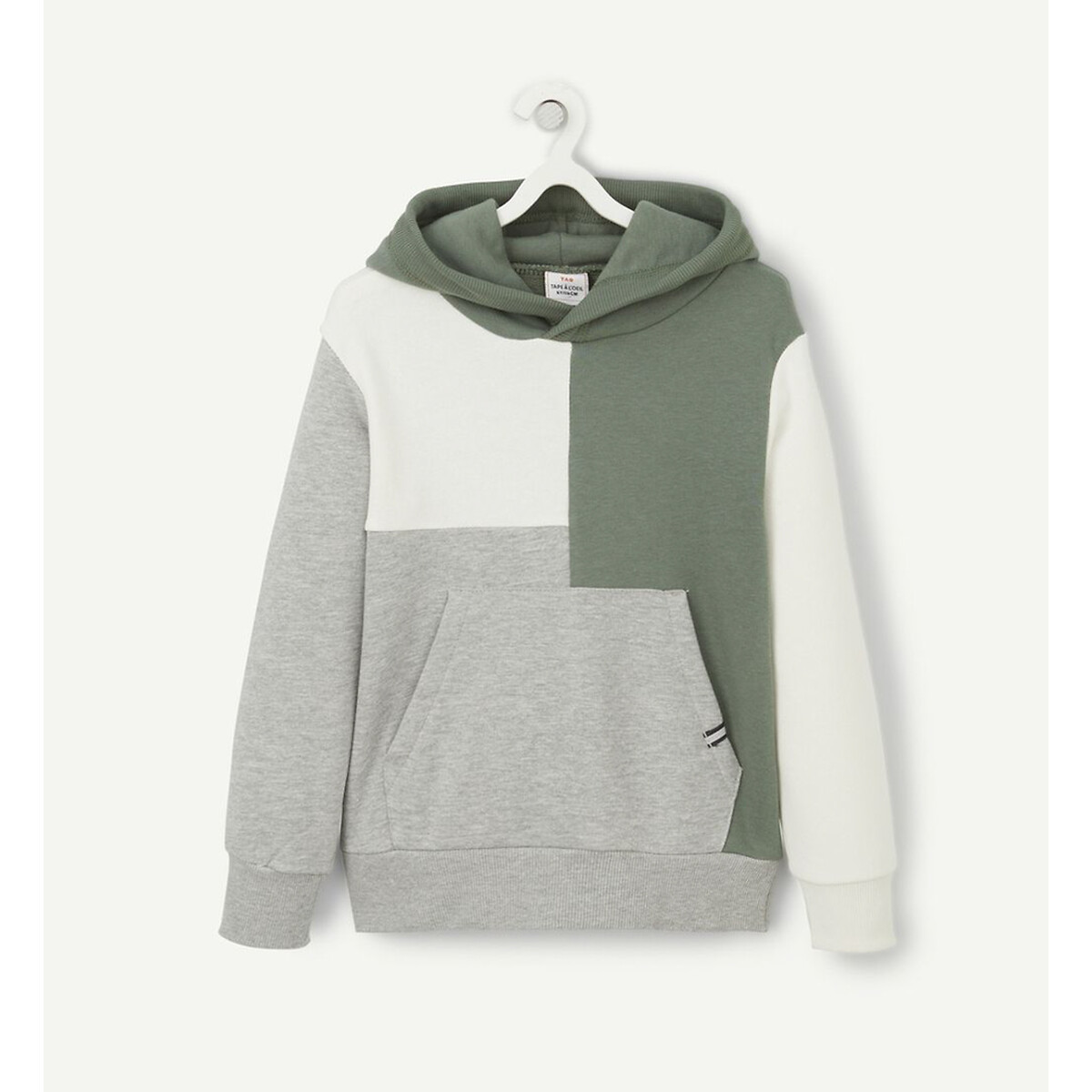 Colour Block Hoodie in Cotton Mix