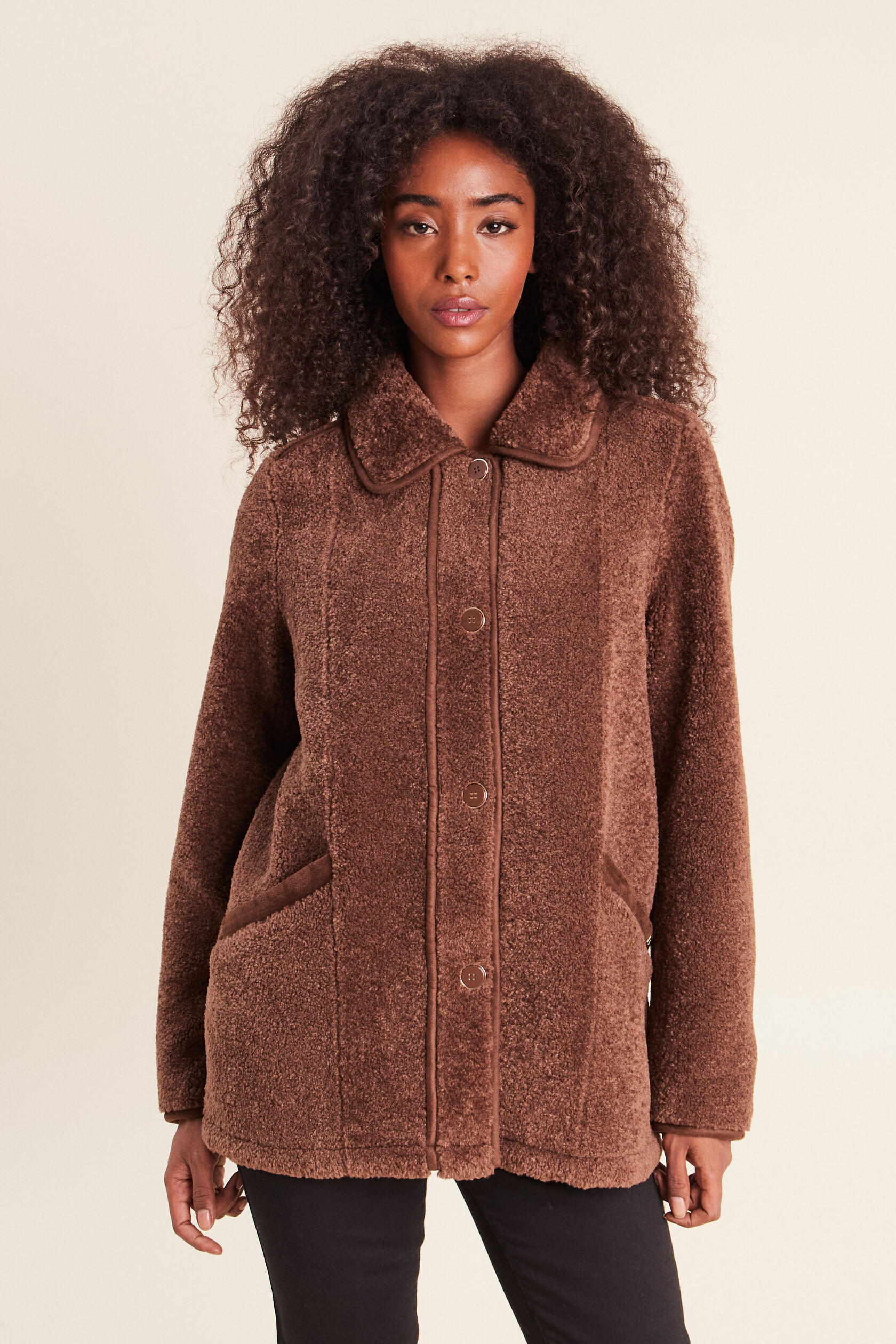Manteau bouclette doublé manches longues, BREAL