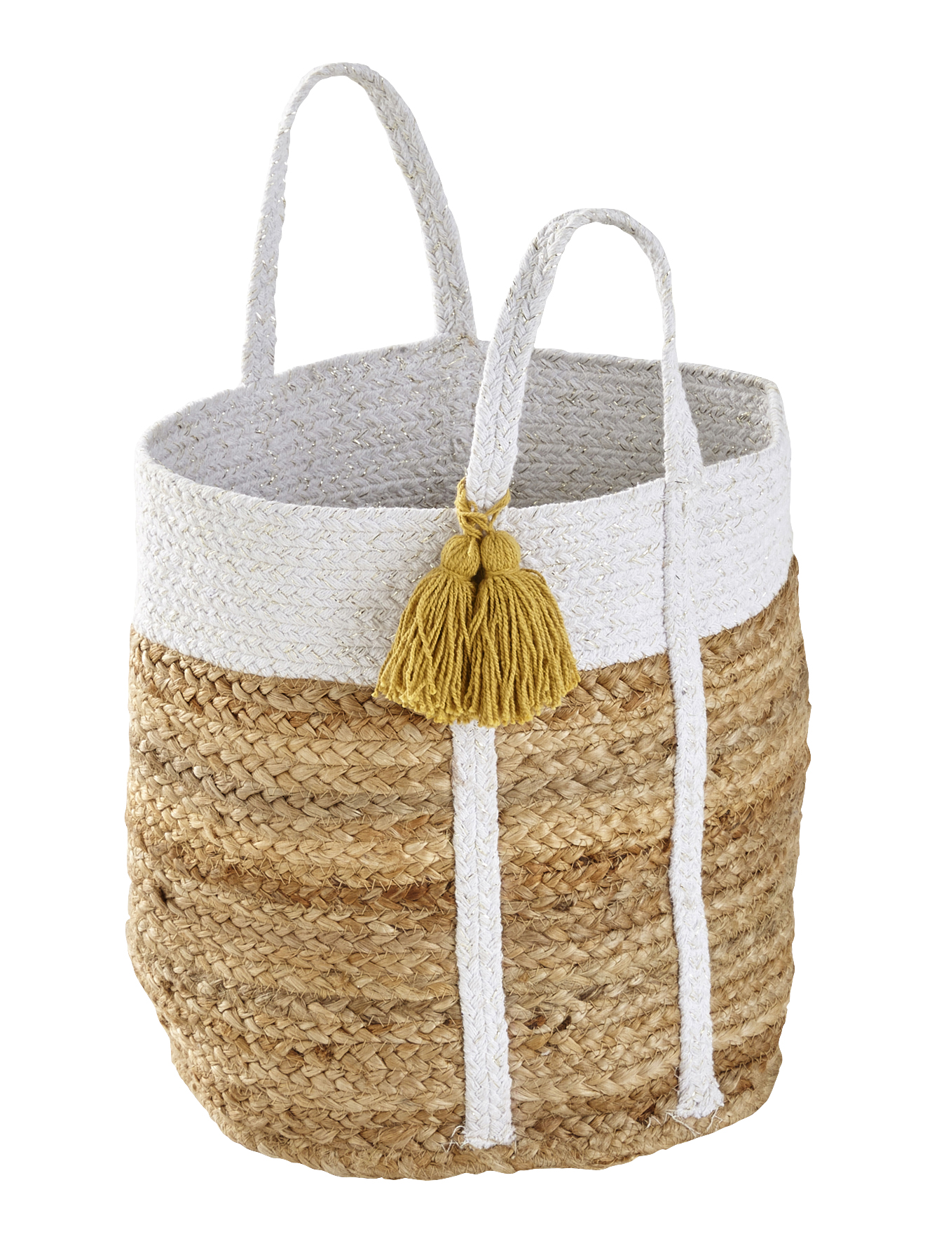 Panier en jute avec fils fil textile Marguerite, VERTBAUDET