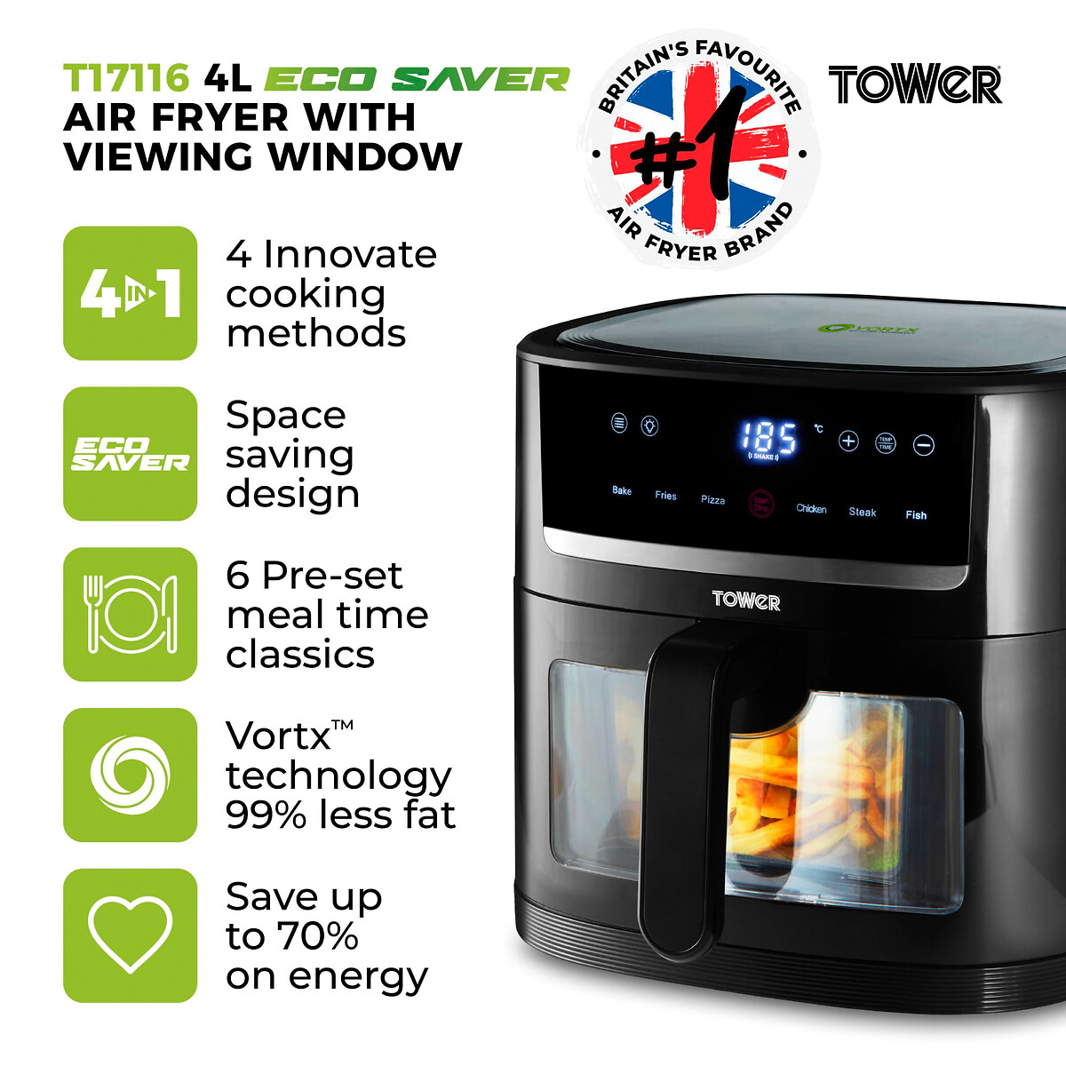 Tower vortex deals air fryer 4l