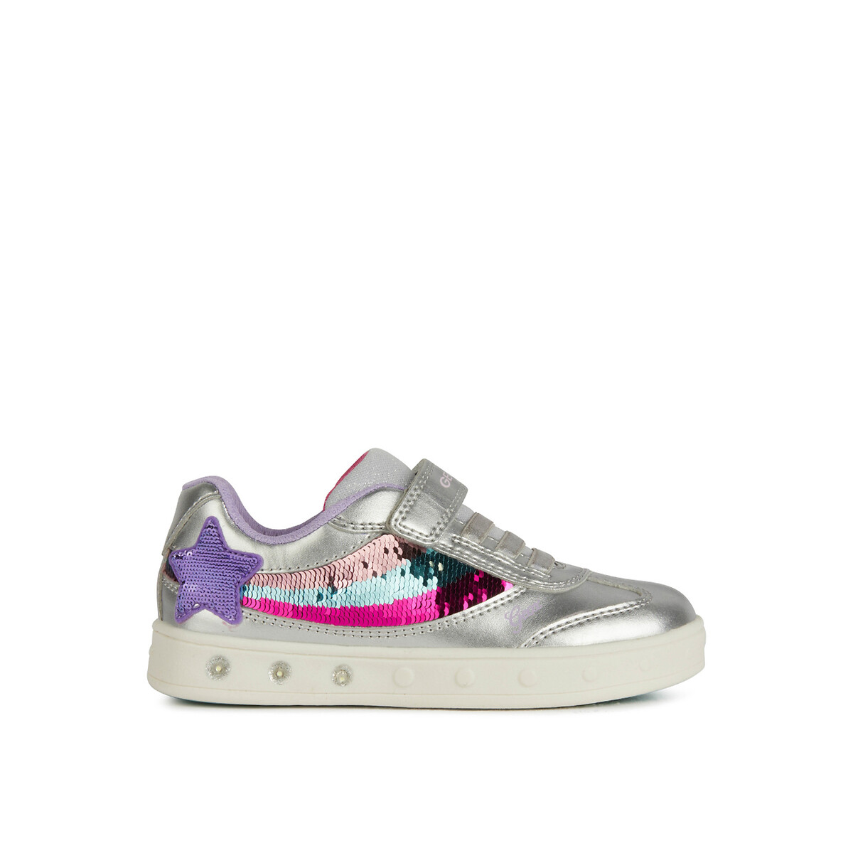 kids skylin breathable led trainers with sequin detail