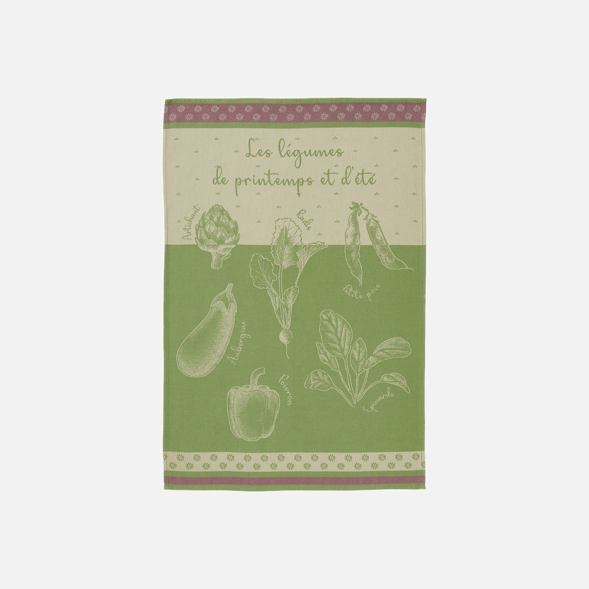 Torchon jacquard en coton POTAGER D'ETÉ, COUCKE