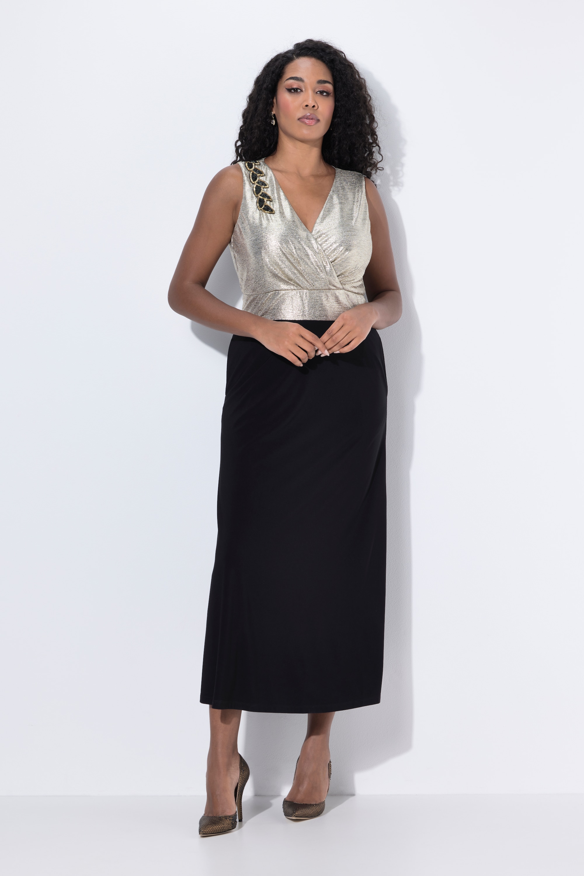 Robe maxi sans manches à col en V, ULLA POPKEN