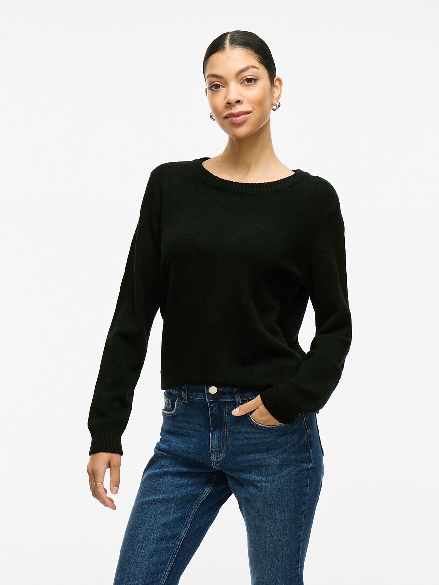 Pull col rond en fine maille, VILA