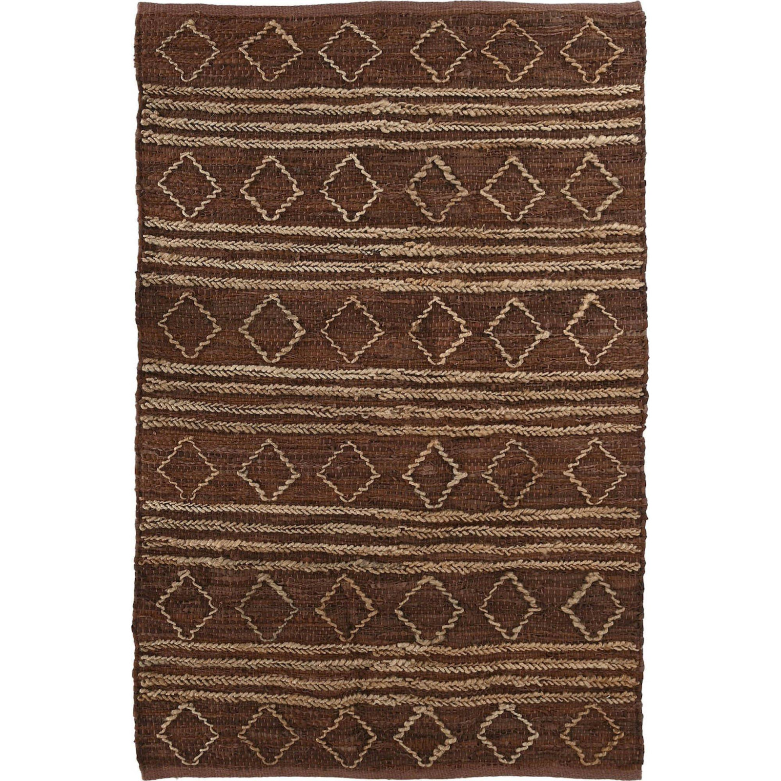 Tapis en jute, Cuir et coton, ALPINO, RECOLLECTION
