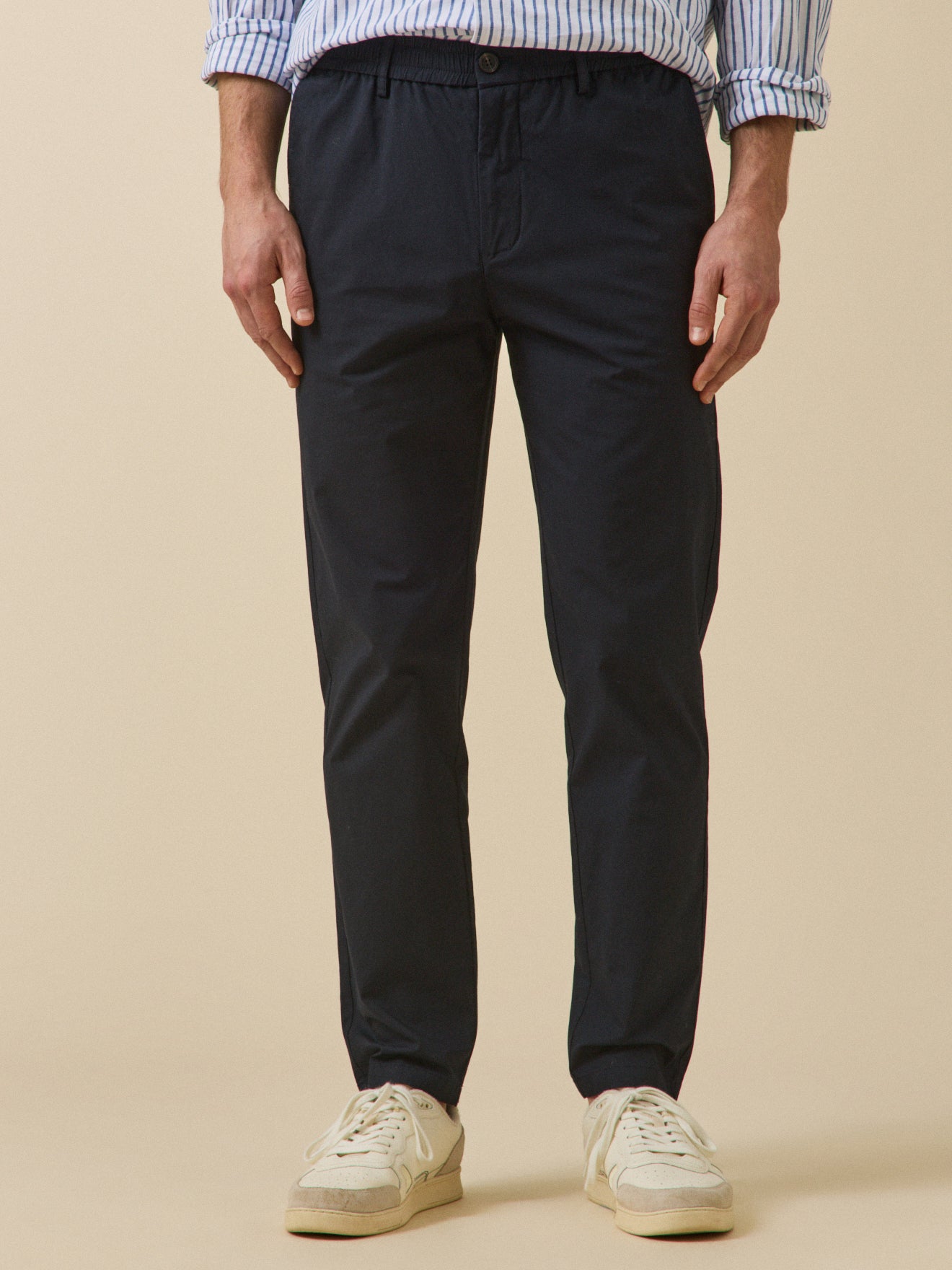 Pantalon taille élastiquée popeline craquante, CYRILLUS