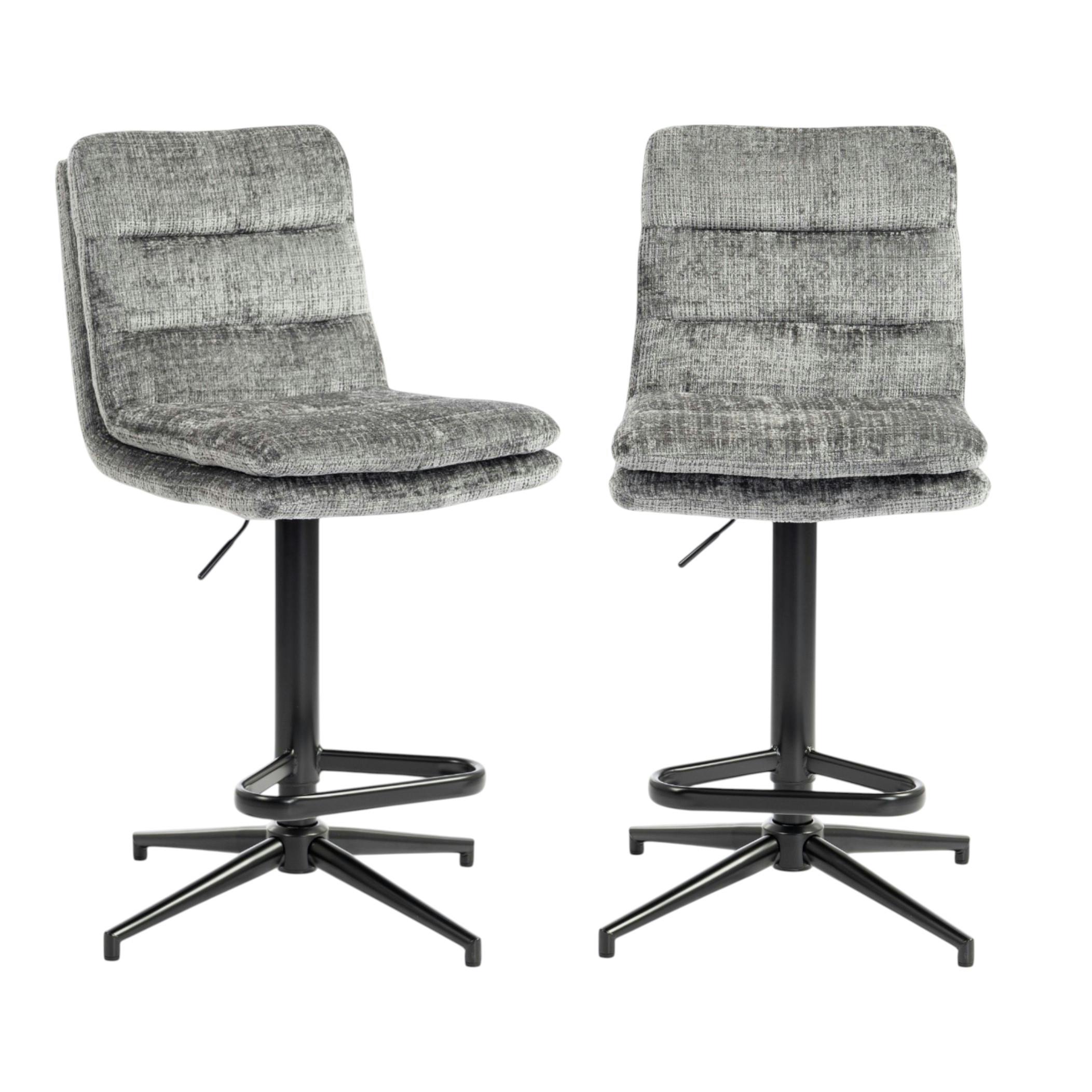 Chaise de bar réglable en tissu doux (lot de 2) PALERME, PIER IMPORT