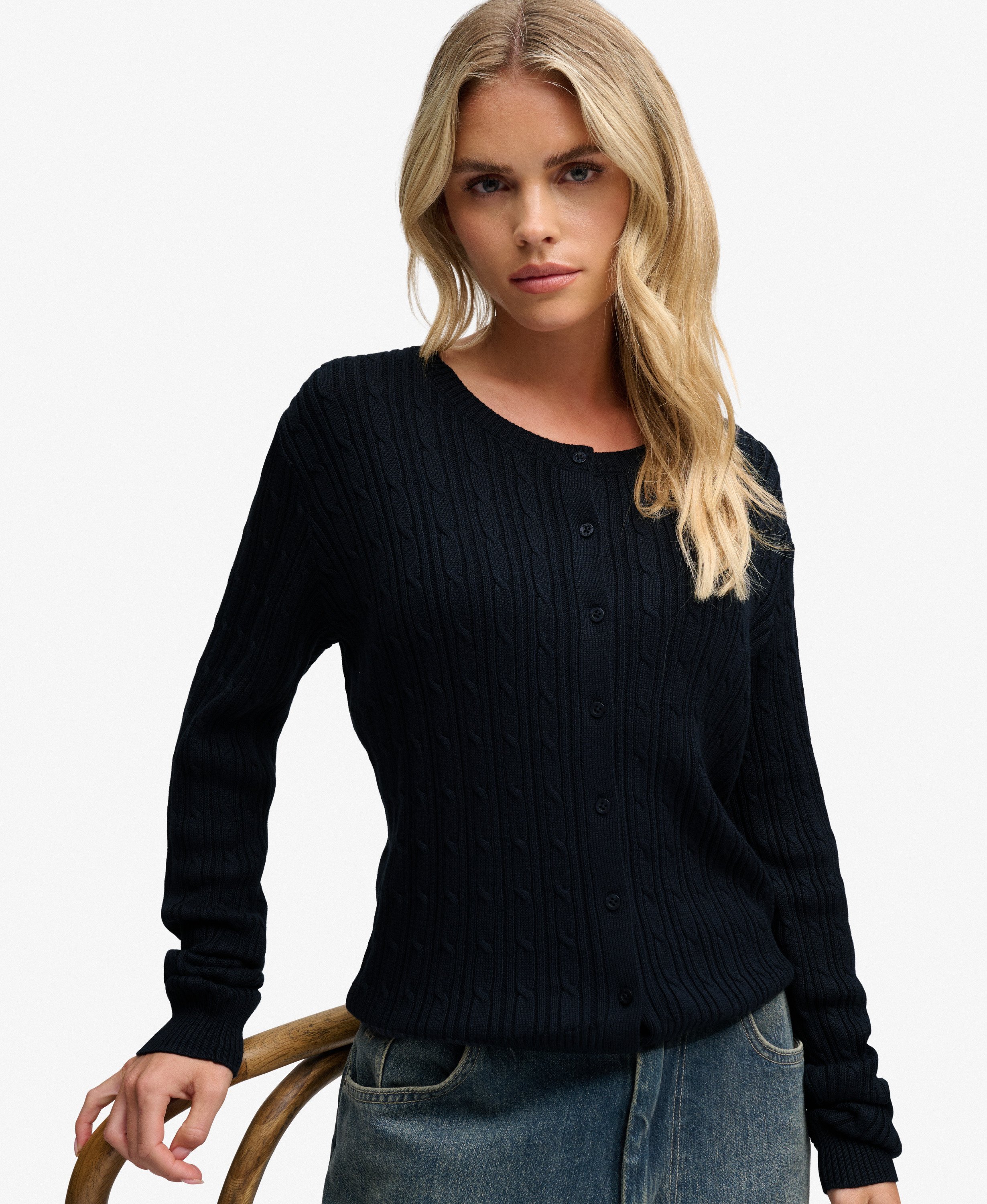 Cardigan Torsadé Décontracté, SUPERDRY