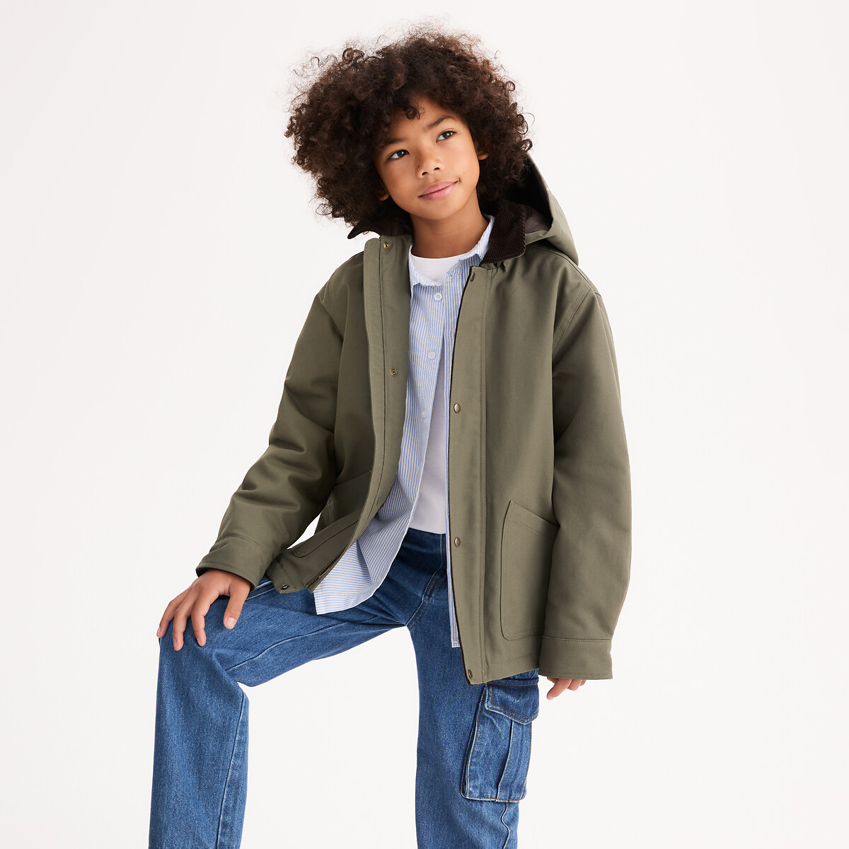 Removable Hood Jacket with Velour Collar, LA REDOUTE COLLECTIONS