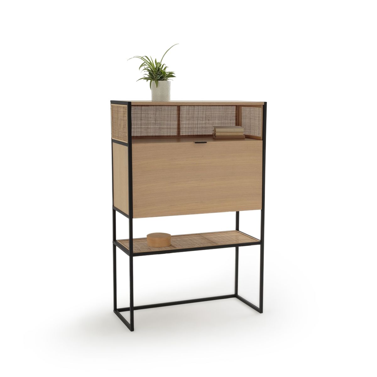 bureau secretaire avec rotin tresse, talist