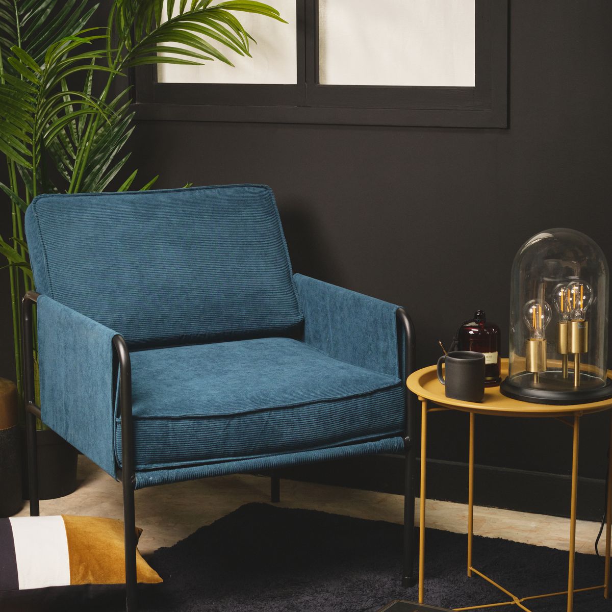 Fauteuil en velours côtelé COZY, FACTORY