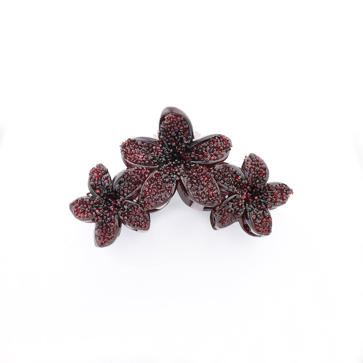 Pince à cheveux fleurs bordeaux à strass, BALABOOSTE