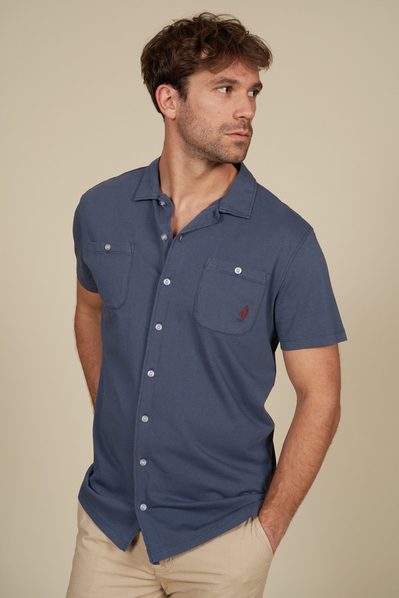 Polo façon chemise en jersey, MCS