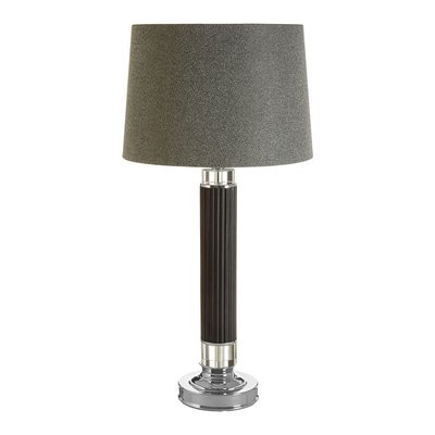 Corrugated Black Column with Chrome Accents Table Lamp SO'HOME