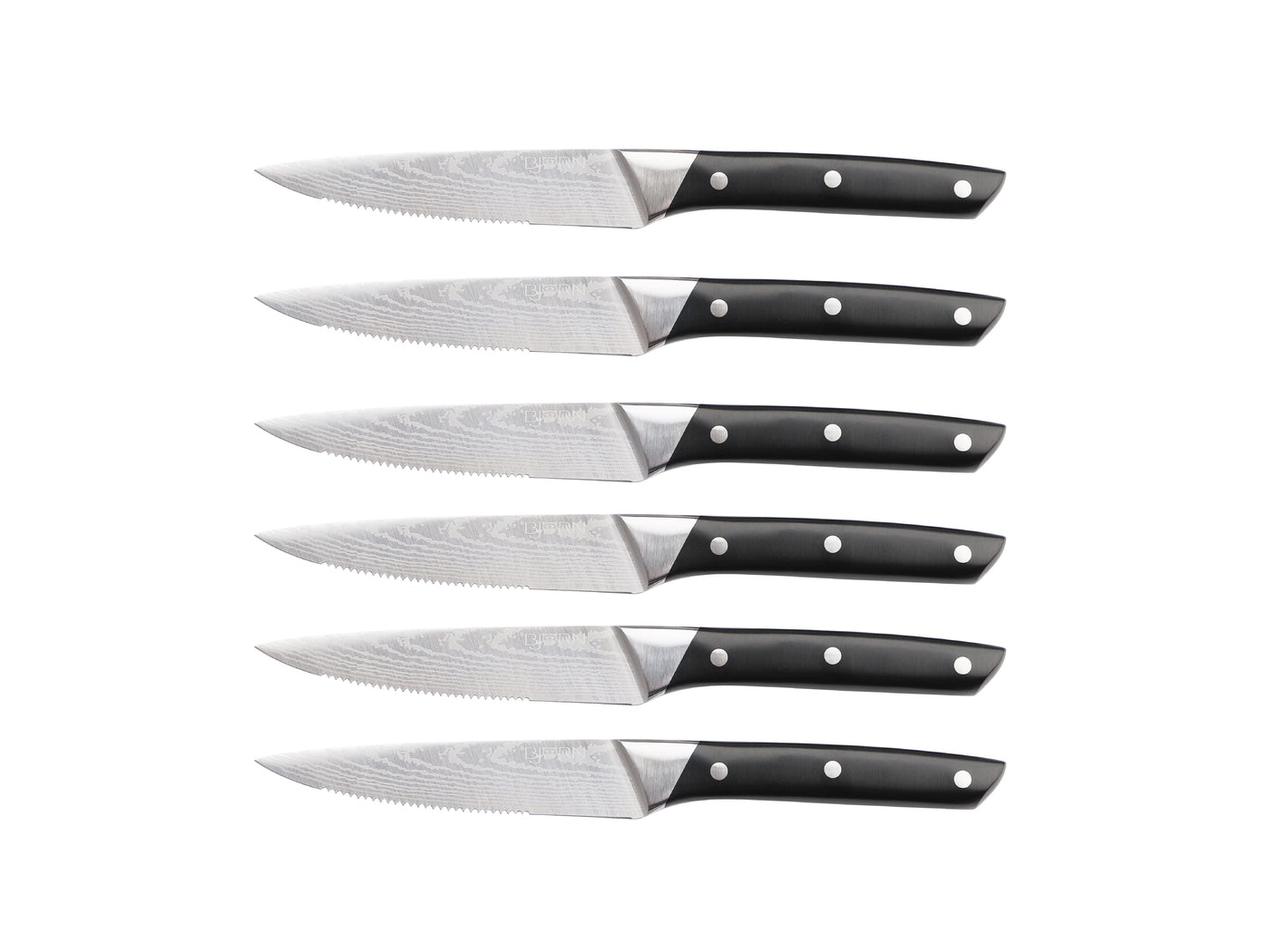Lot de 6 couteaux à steak en inox, NUDE, BJORN