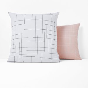 Charline Graphic Reversible 100% Cotton Pillowcase LA REDOUTE INTERIEURS image
