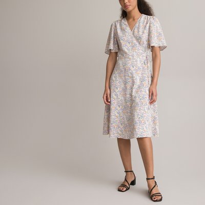 Floral Print Wrapover Dress LA REDOUTE COLLECTIONS