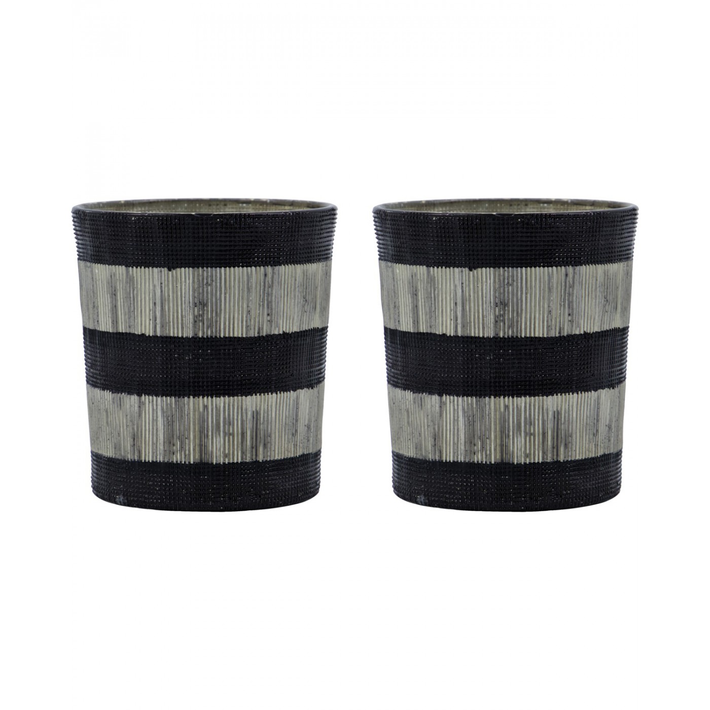 Lot de 2 photophores Stripe 8x9 cm, HOUSE DOCTOR
