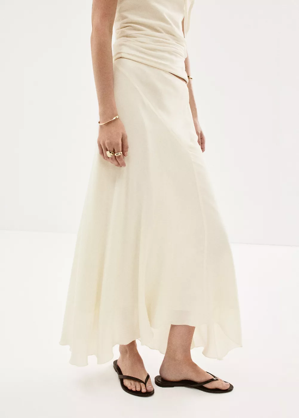 Jupe midi asymétrique, MANGO