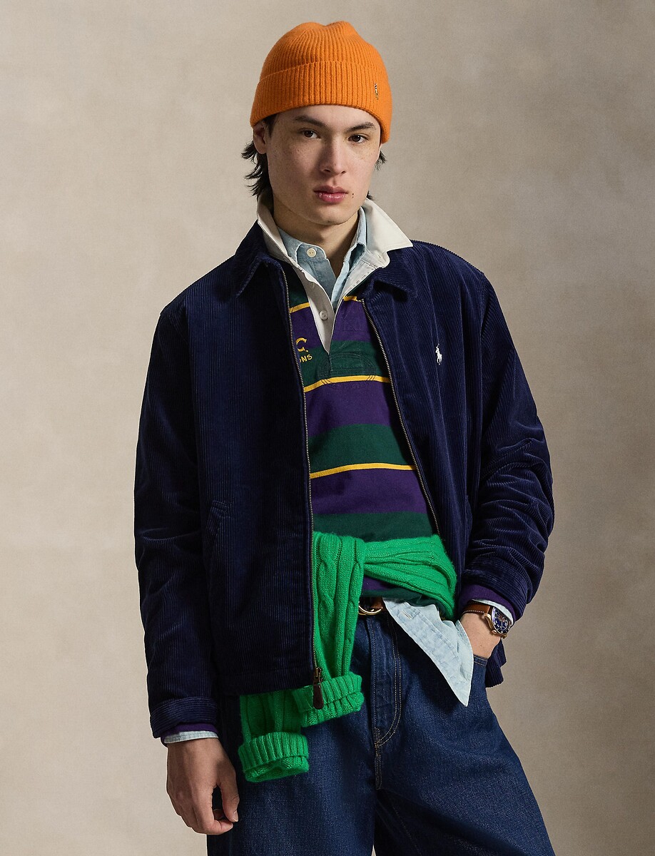 Blouson velours à col polo, POLO RALPH LAUREN