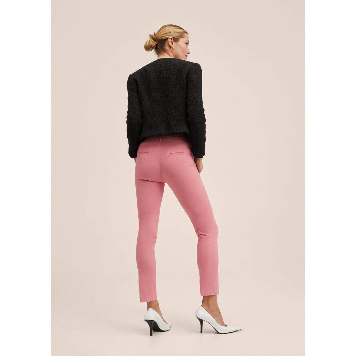 Pantalon skinny crop rose Mango | La Redoute