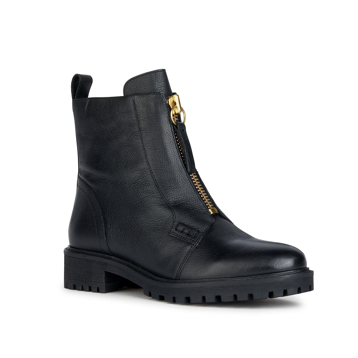 Hoara zipped ankle boots in breathable leather black Geox La Redoute